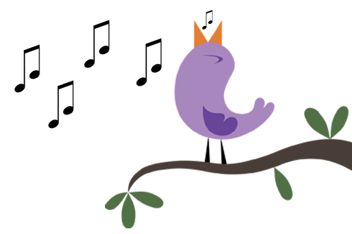 Lintu laulaa oksalla.